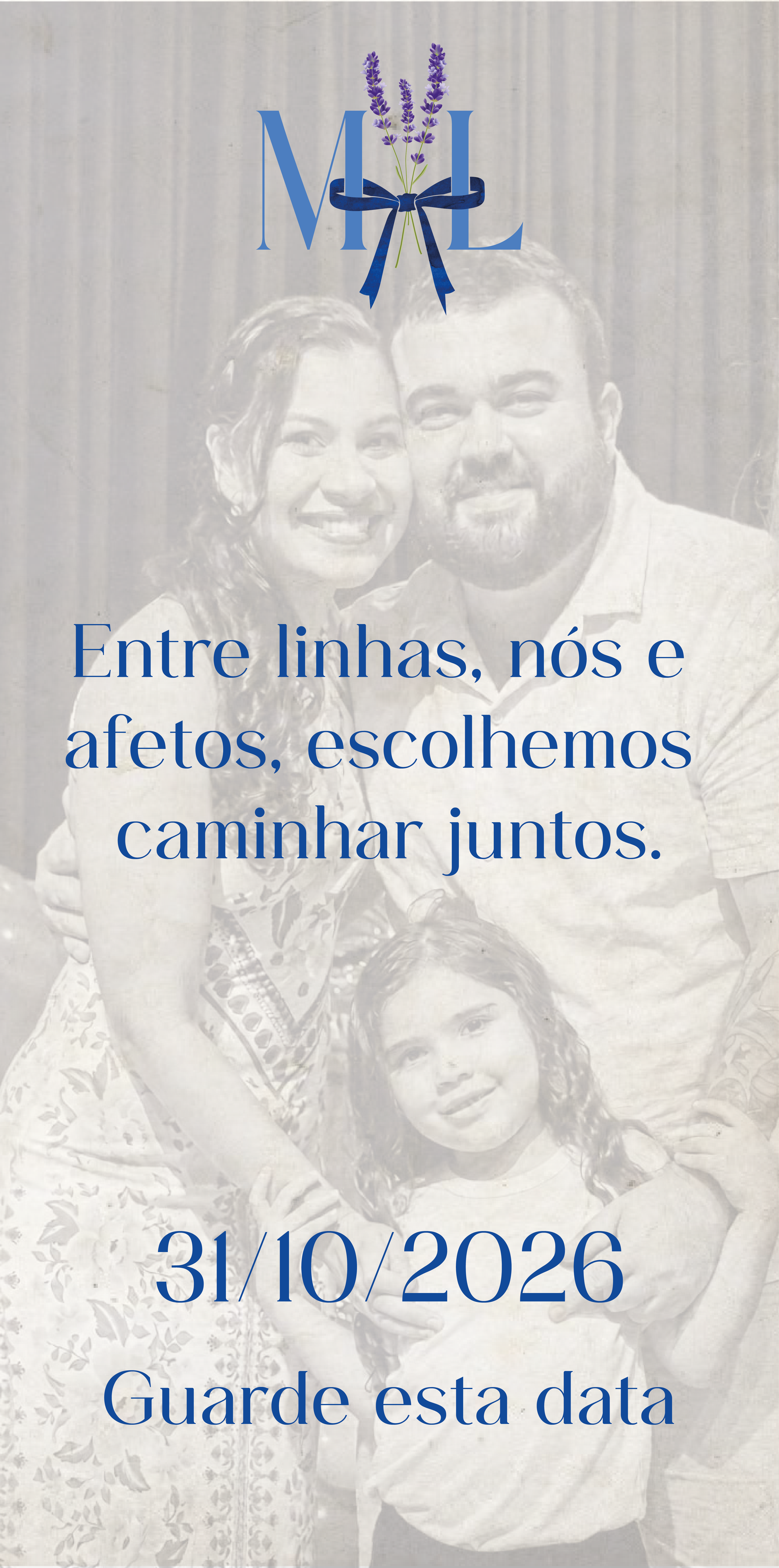 Arte save the date com foto