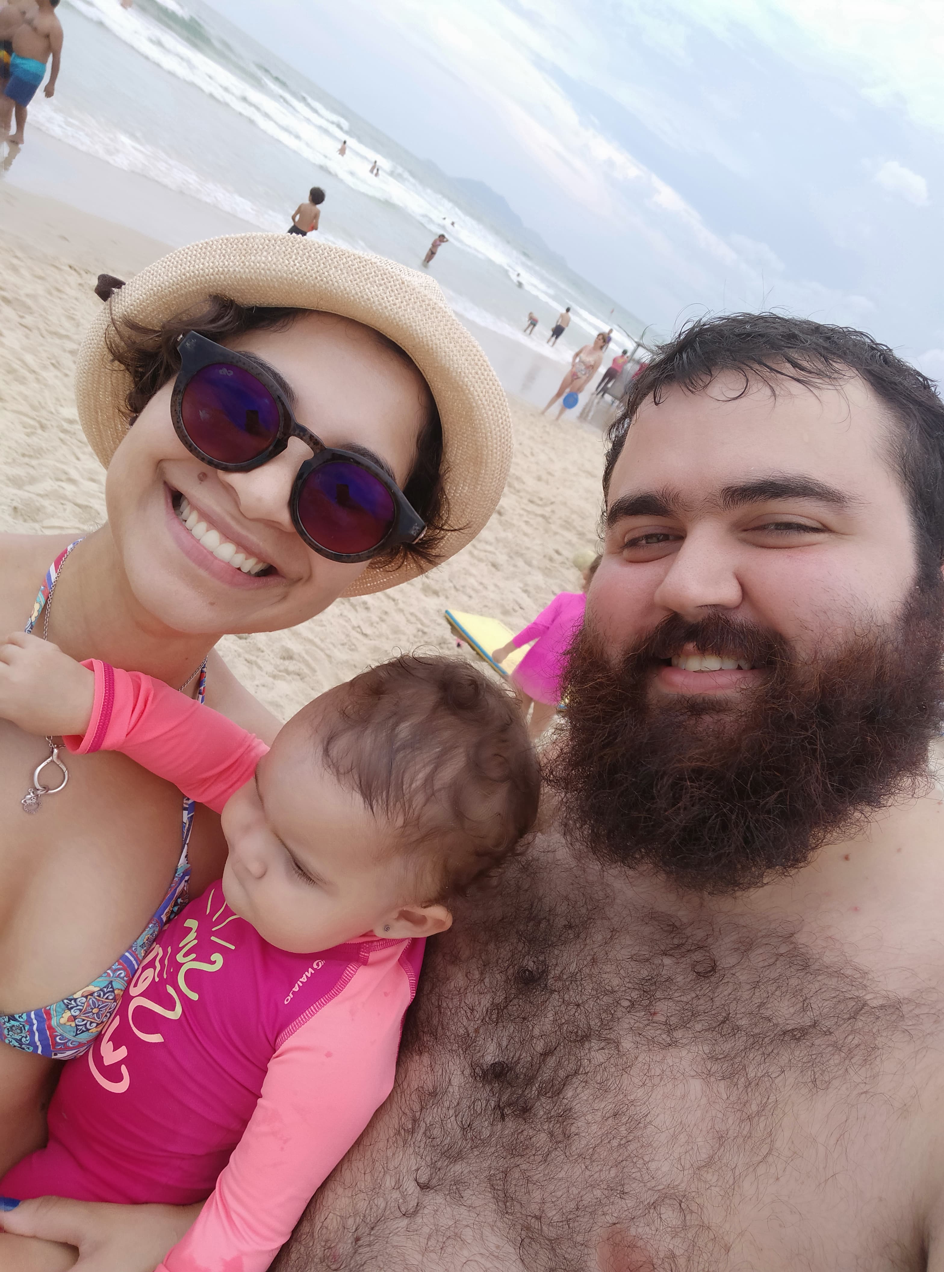 Foto do casal na praia